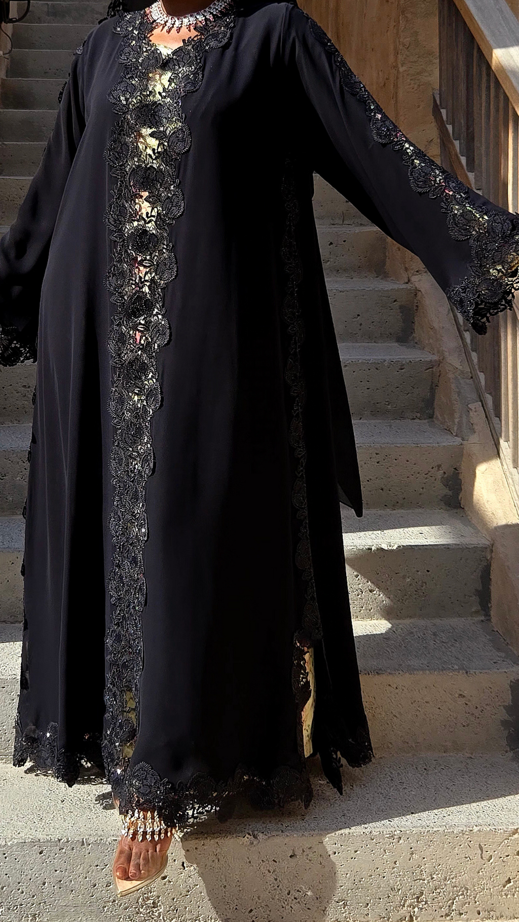 Ghazal Abaya Lace Set