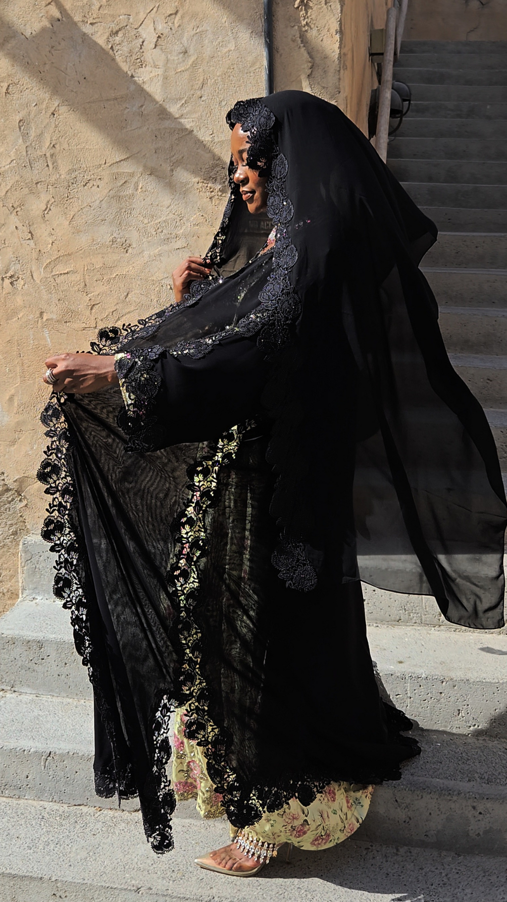 Ghazal Abaya Lace Set