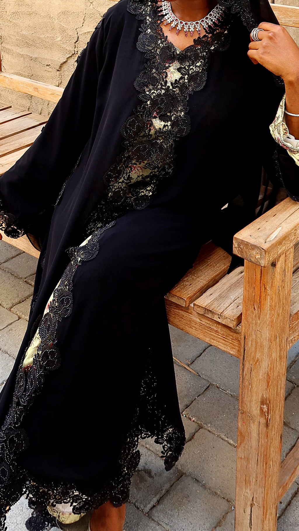 Ghazal Abaya Lace Set