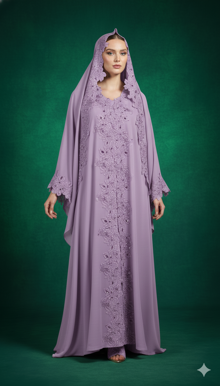 Hind Lace Abaya Set