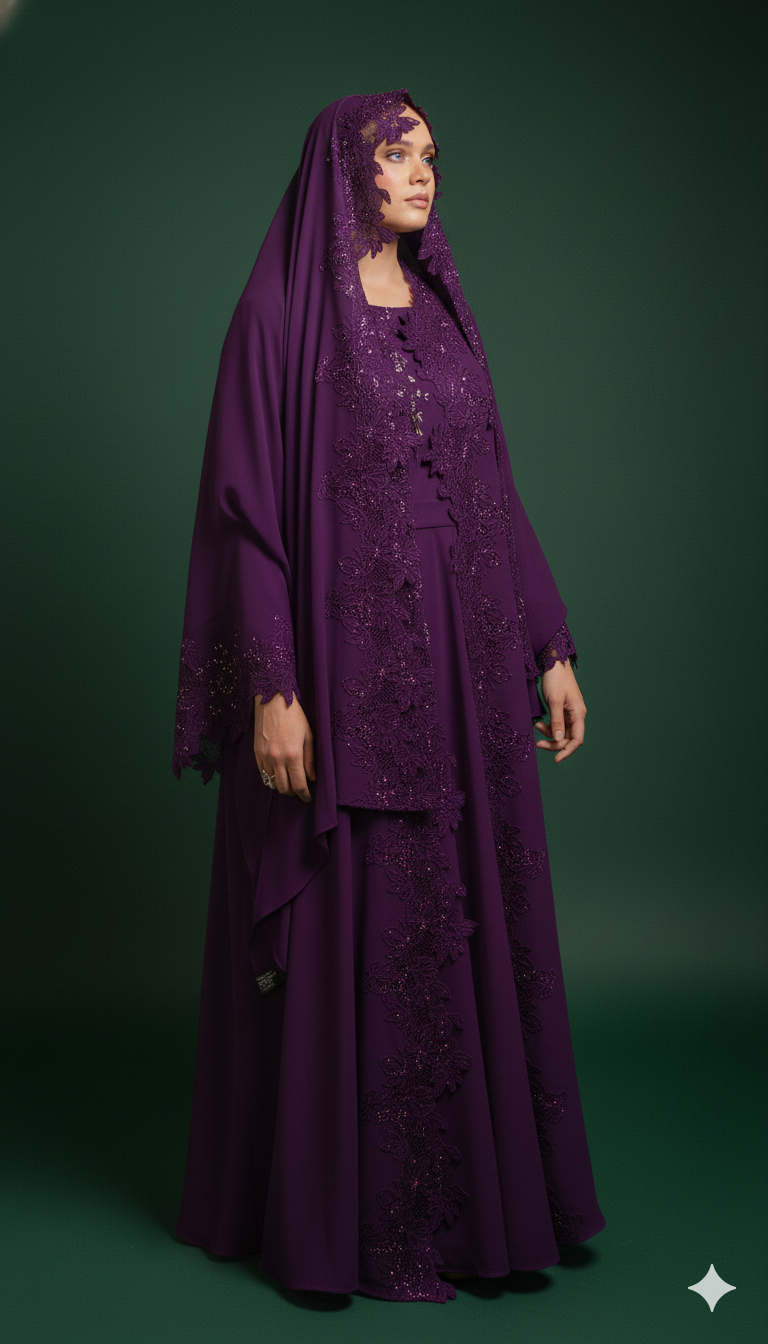 Hind Lace Abaya Set