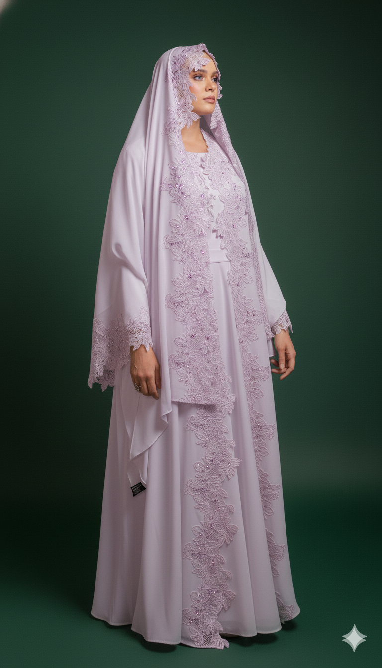 Hind Lace Abaya Set