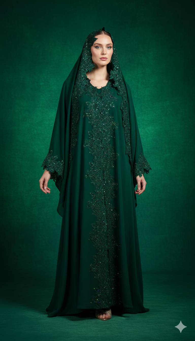 Hind Lace Abaya Set