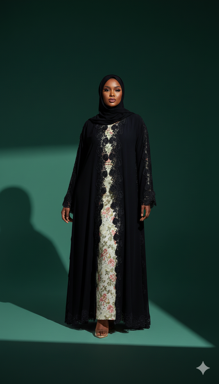 Ghazal Abaya Lace Set
