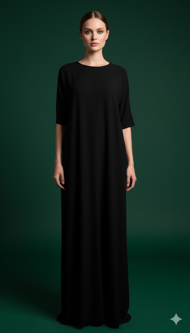 Inner slip dress short hand with Nada Abaya fabric.