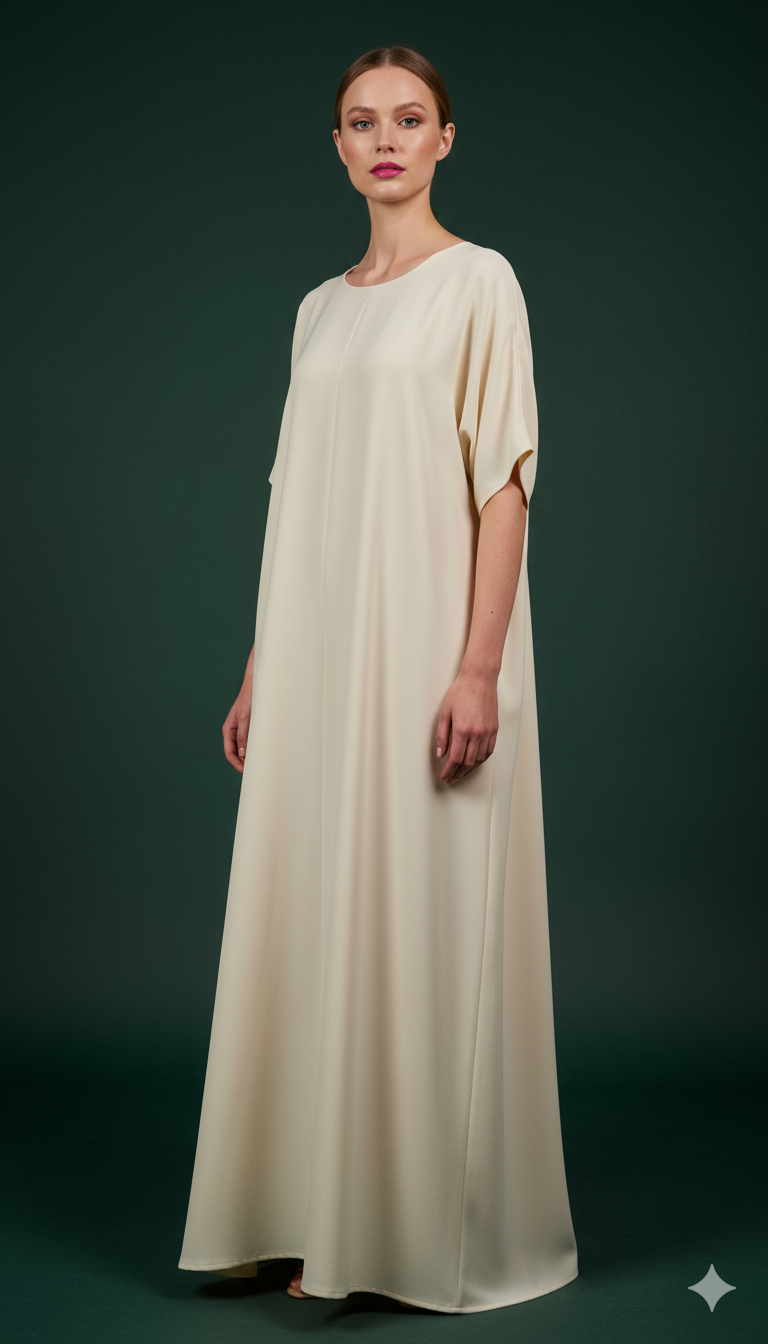 Inner slip dress short hand with Nada Abaya fabric.