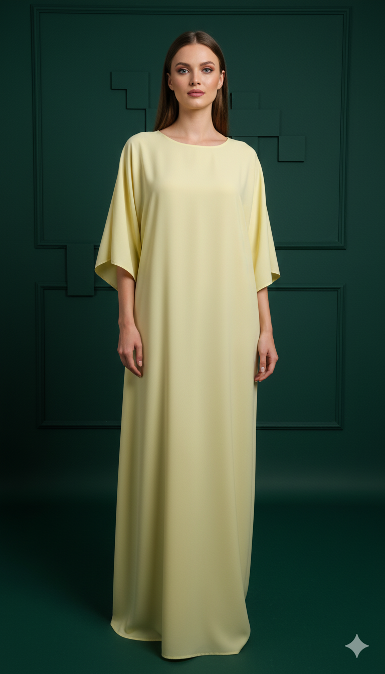 Inner slip dress short hand with Nada Abaya fabric.