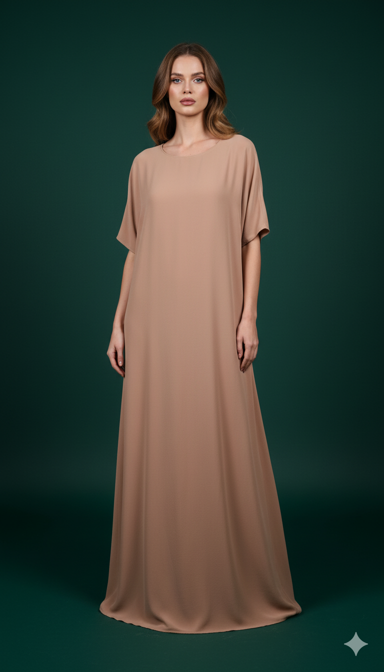 Inner slip dress short hand with Nada Abaya fabric.