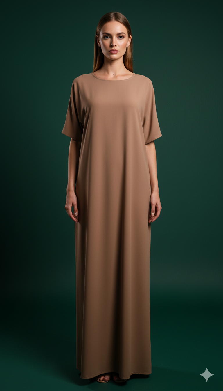 Inner slip dress short hand with Nada Abaya fabric.