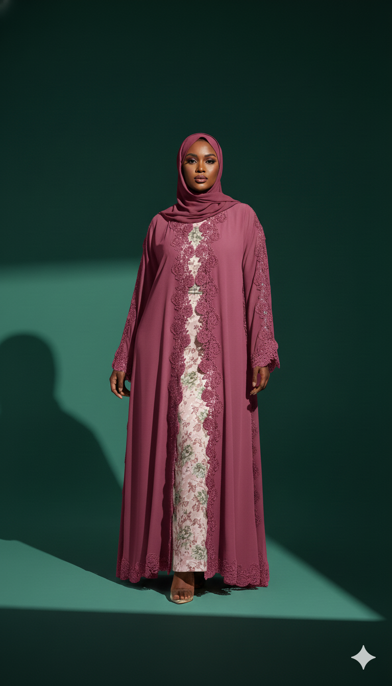 Ghazal Abaya Lace Set