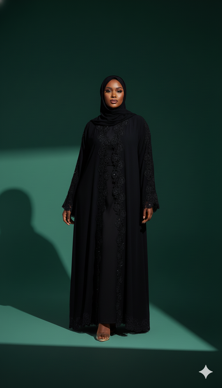 Ghazal Abaya Lace Set