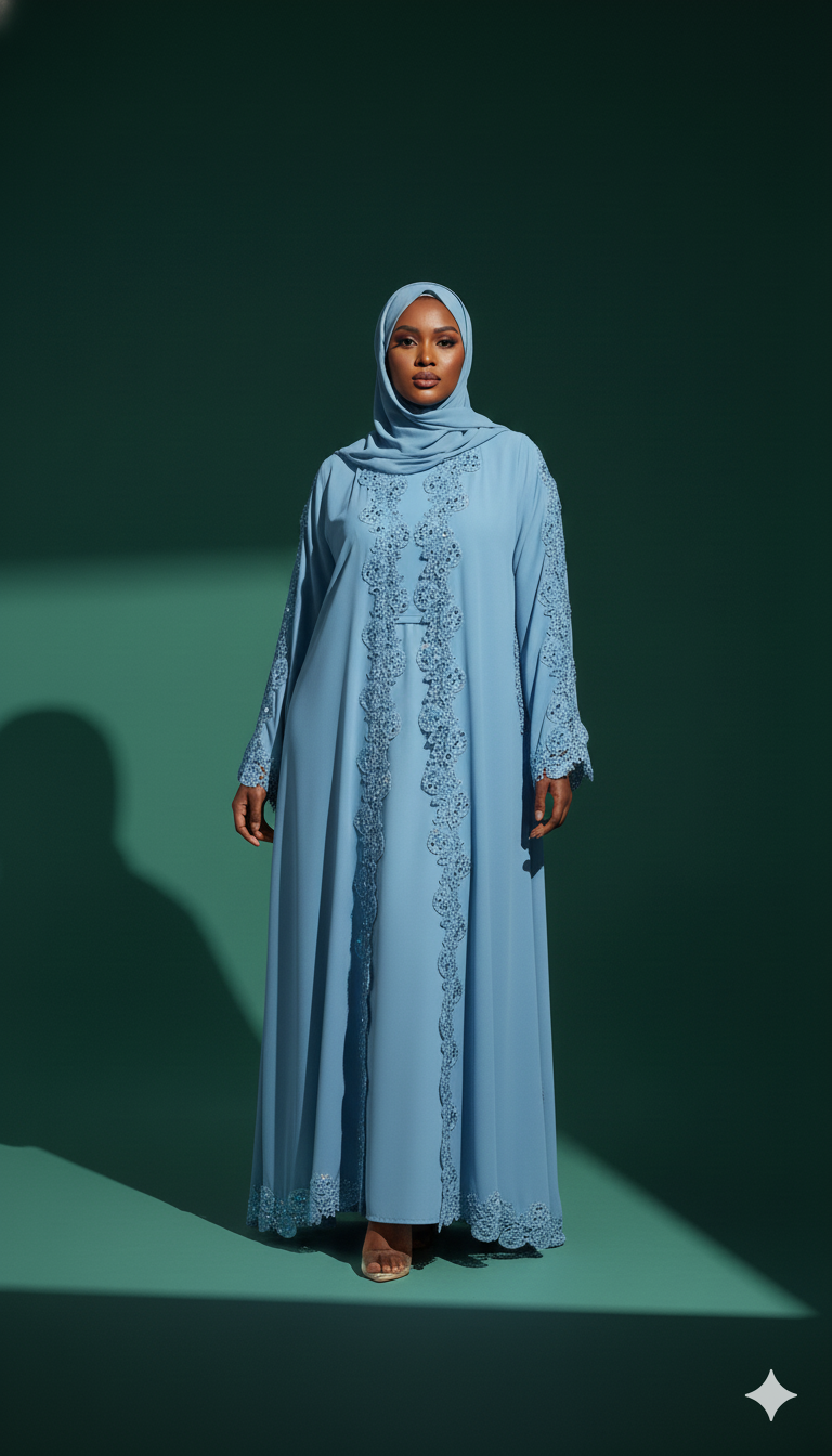 Ghazal Abaya Lace Set