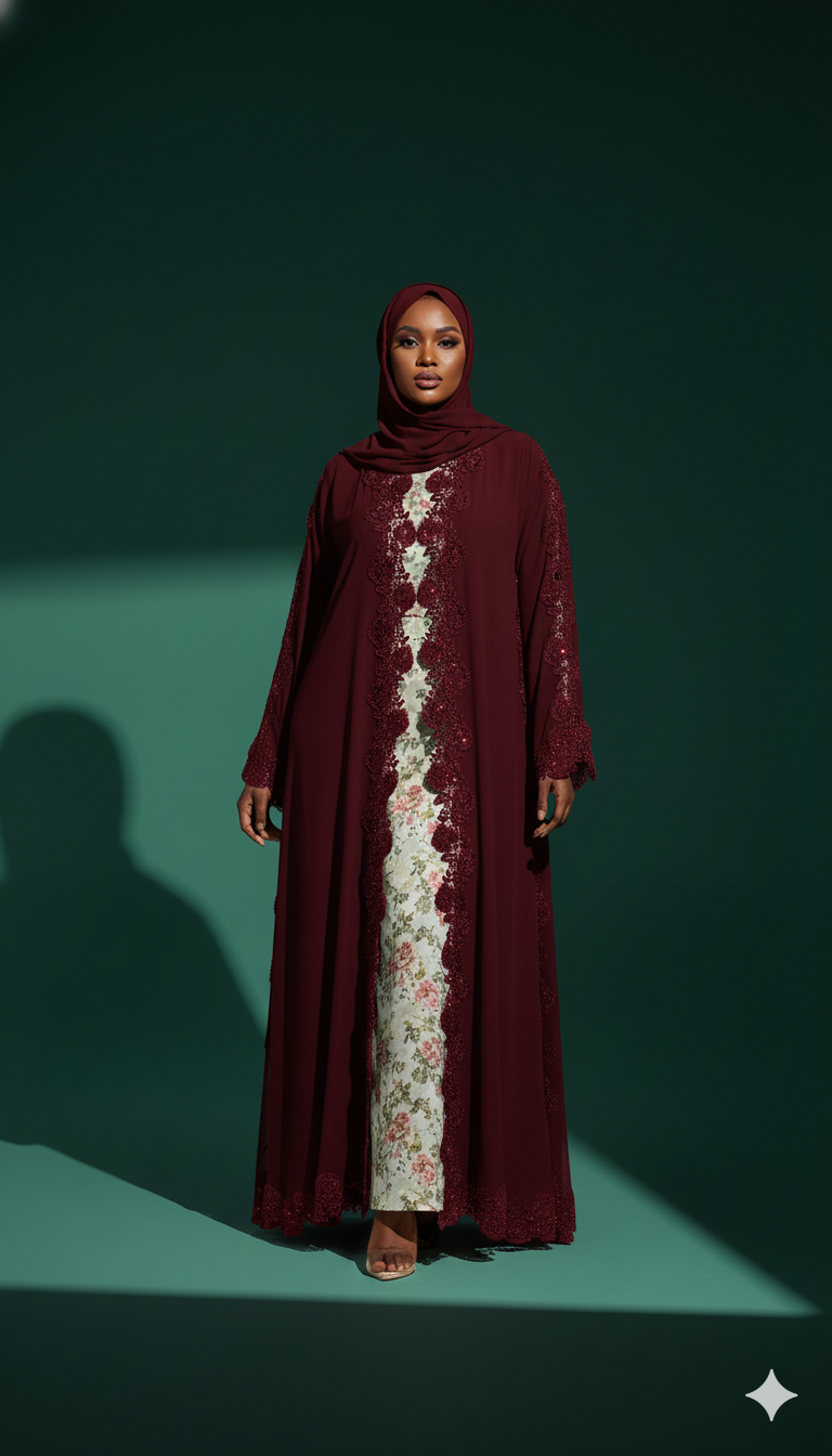 Ghazal Abaya Lace Set