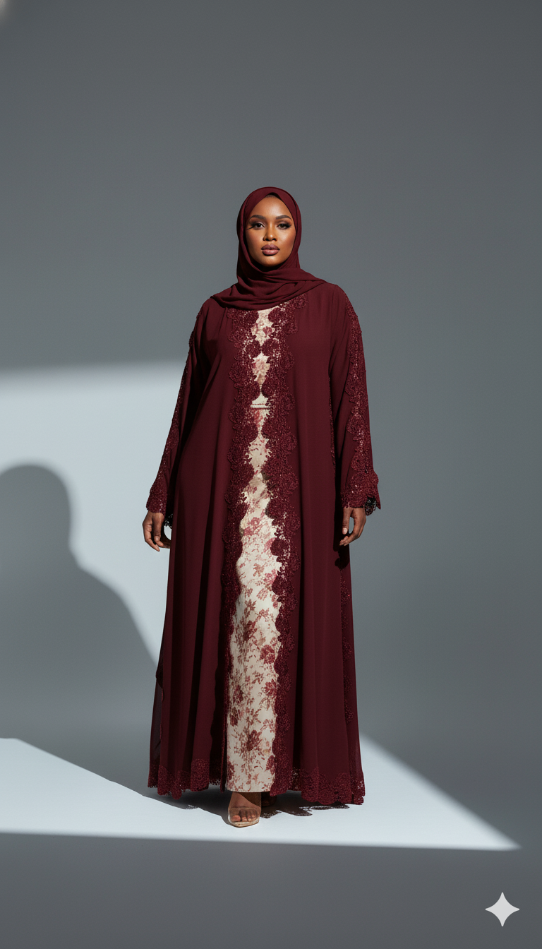 Ghazal Abaya Lace Set