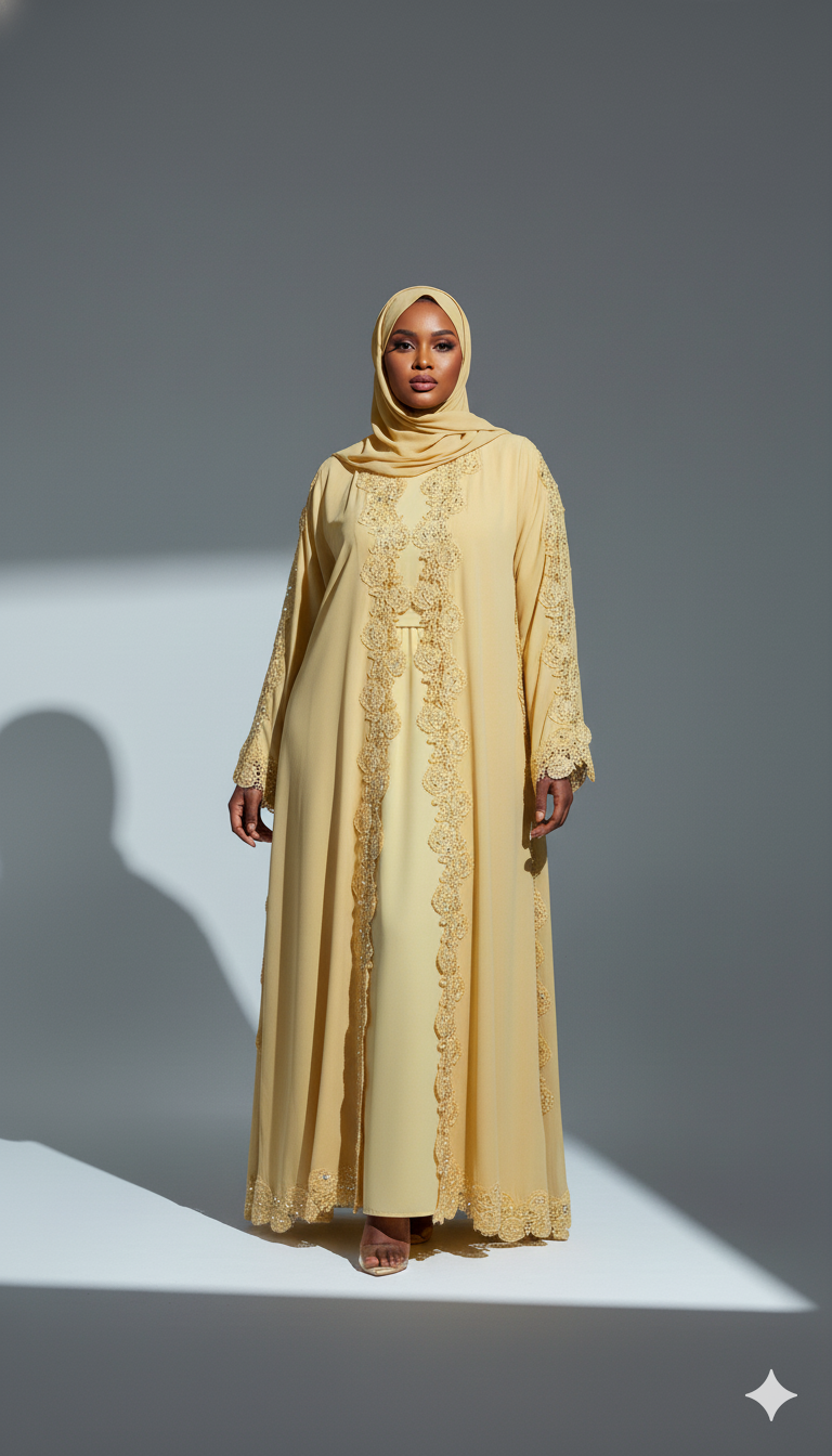 Ghazal Abaya Lace Set