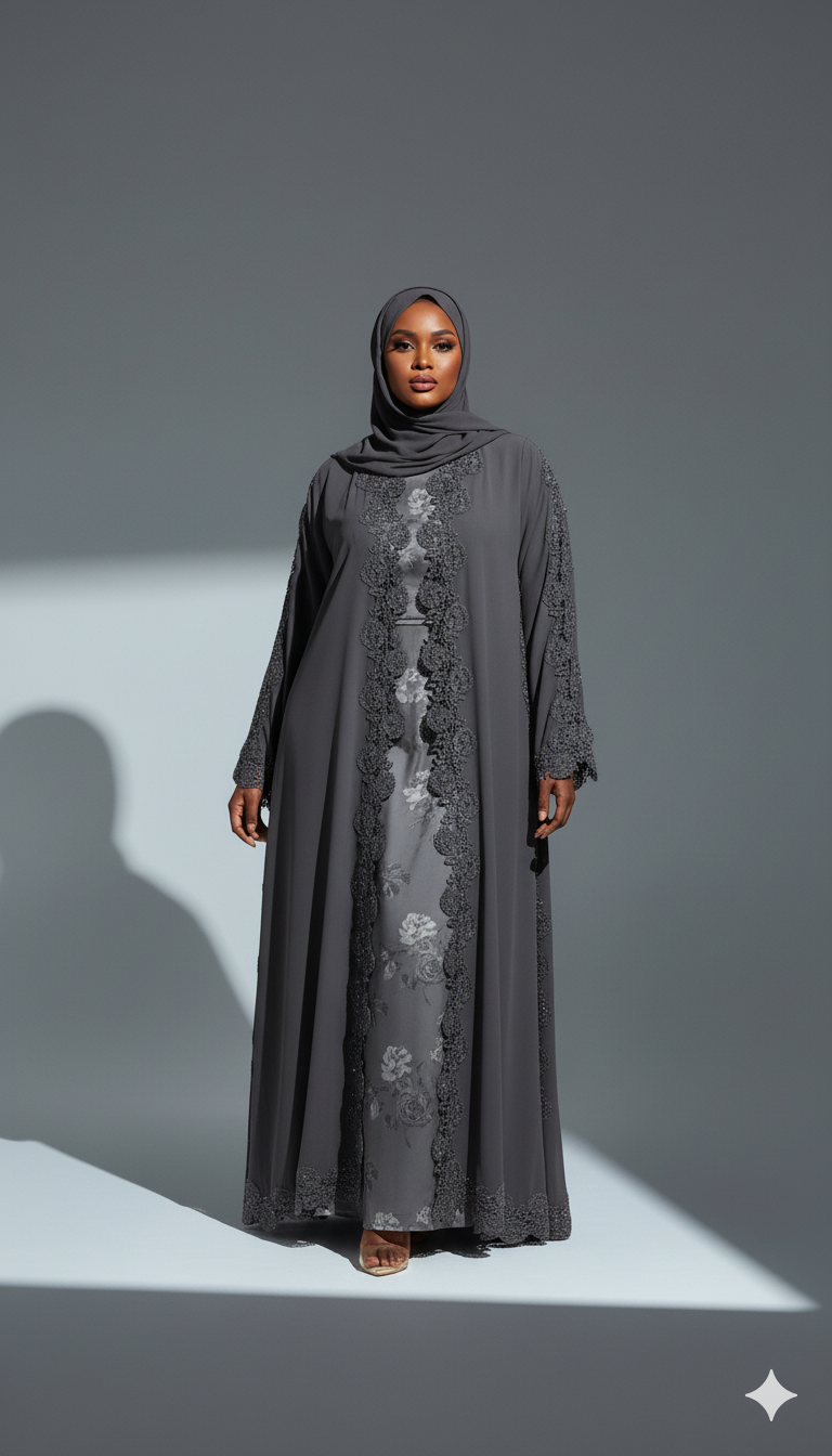 Ghazal Abaya Lace Set