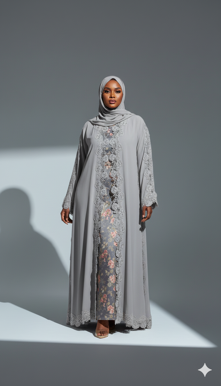 Ghazal Abaya Lace Set