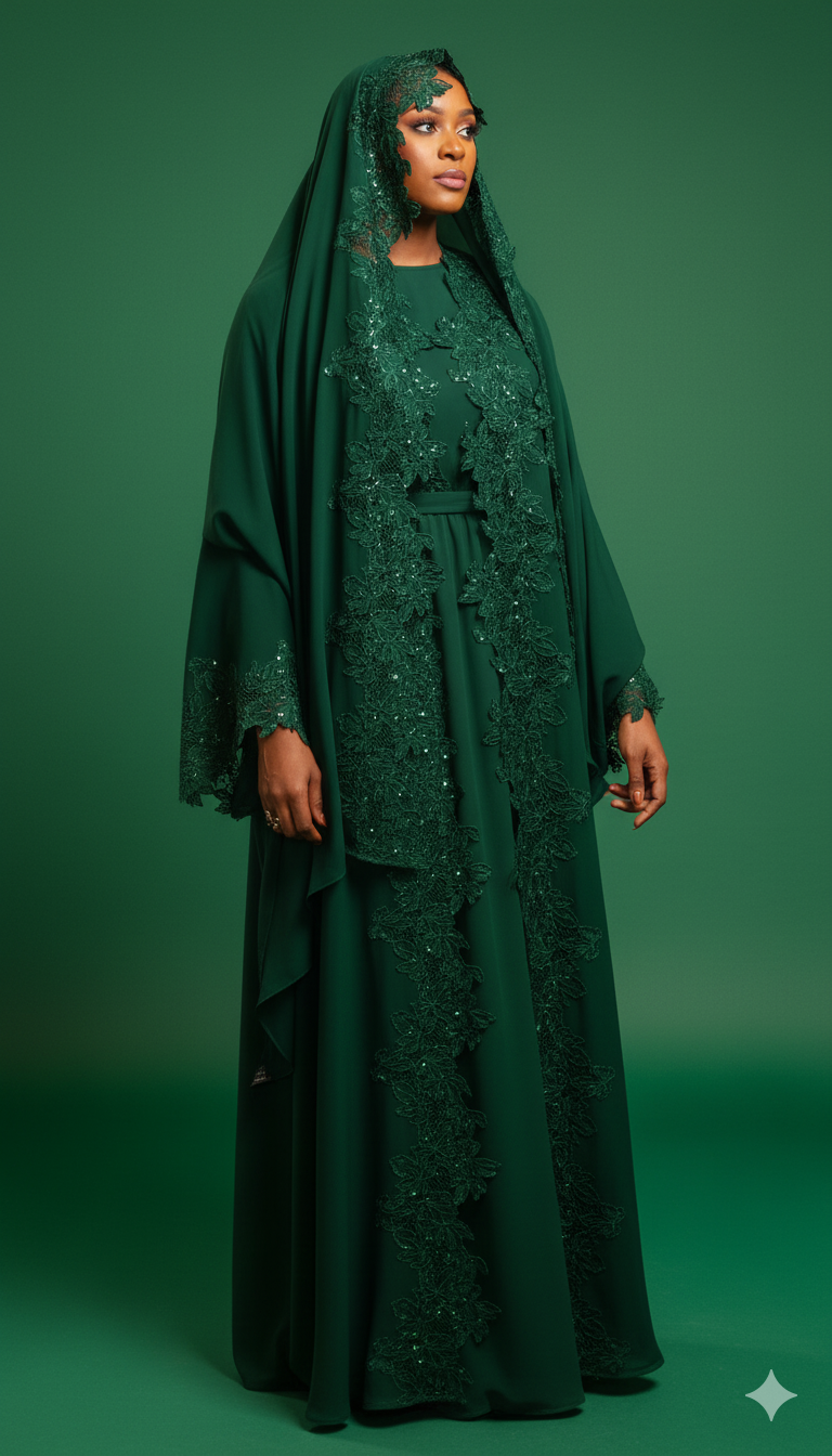 Hind Lace Abaya Set