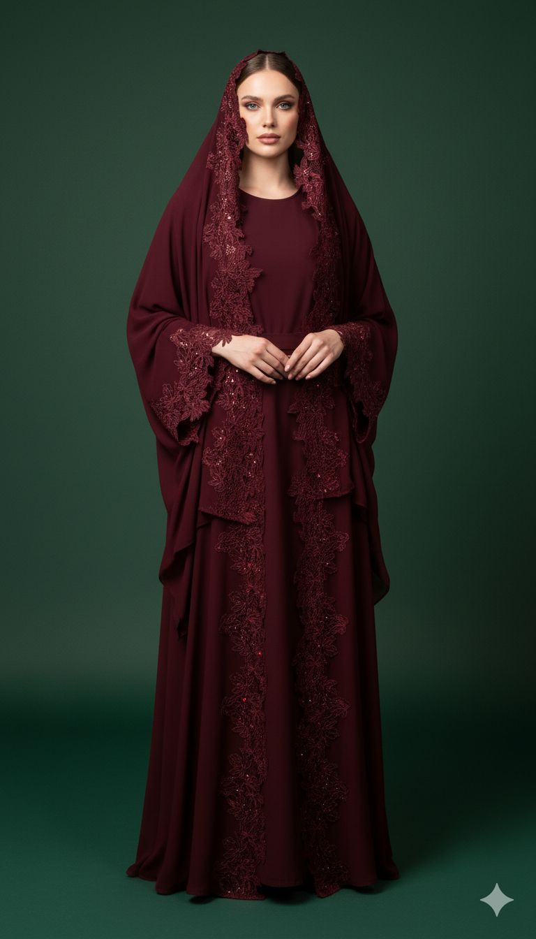 Hind Lace Abaya Set