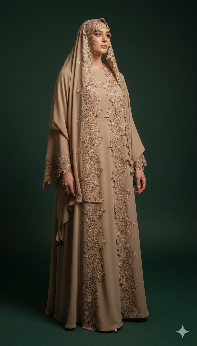 Hind Lace Abaya Set