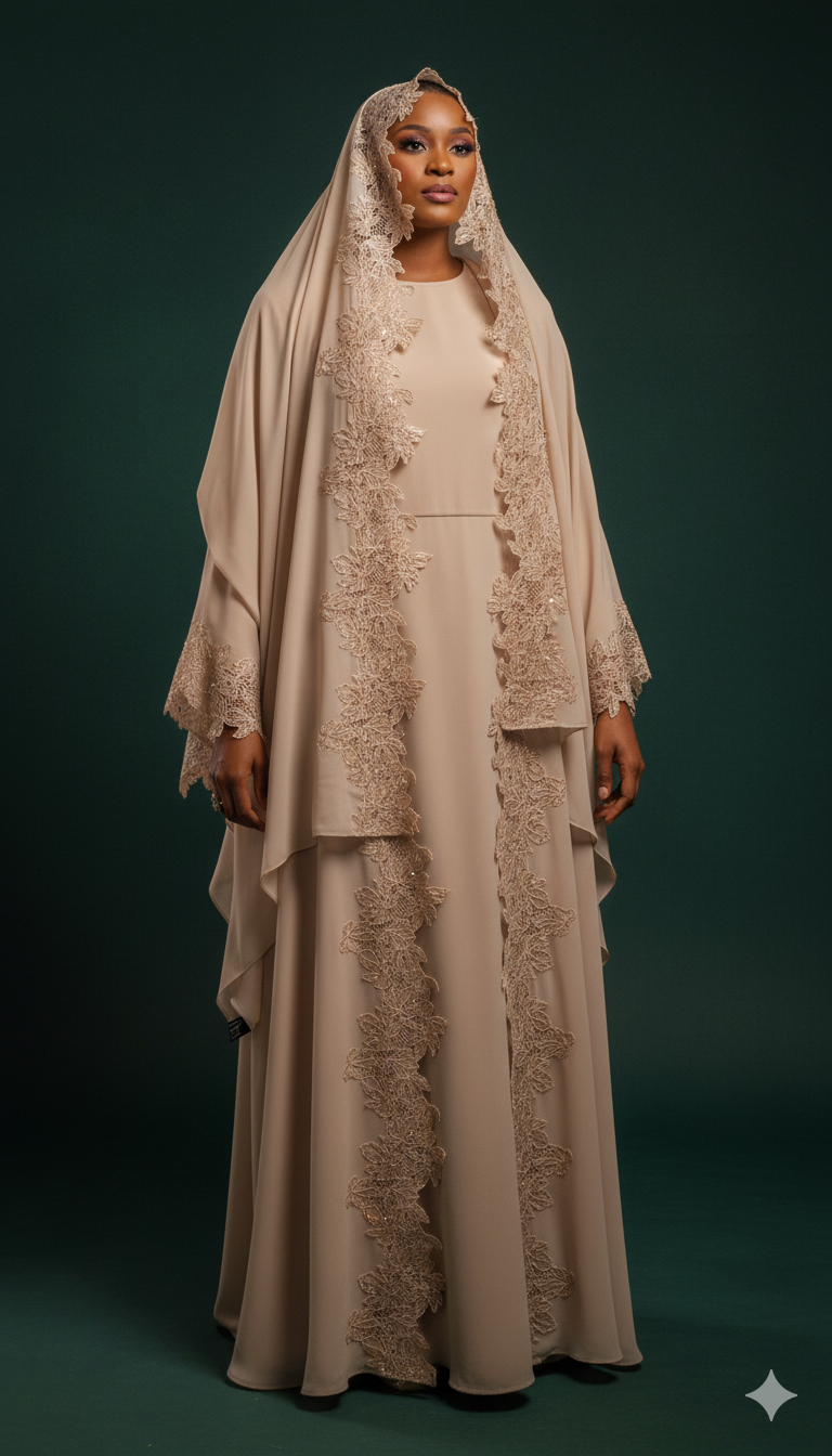 Hind Lace Abaya Set