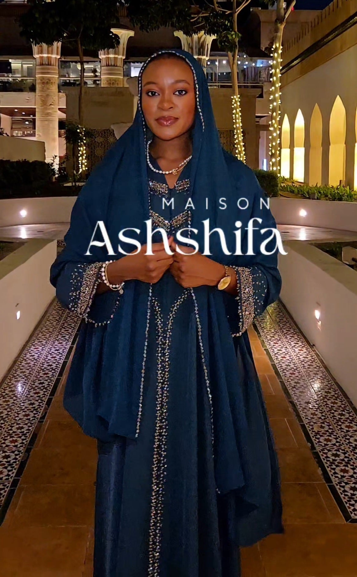 Haya Luxury handbeaded Abaya Set - Maison Ashshifa