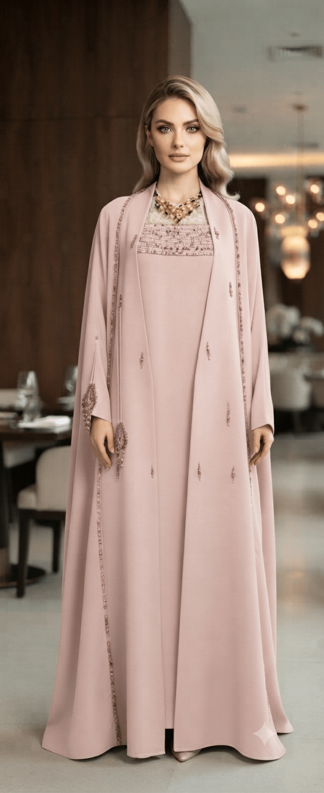 Huda Three-Piece Luxury Abaya Set - Maison Ashshifa