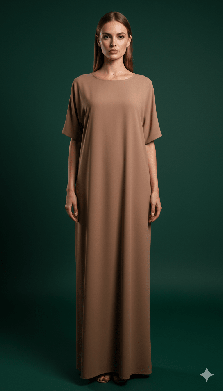 Inner slip dress short hand with Nada Abaya fabric. - MAISONASHSHIFA