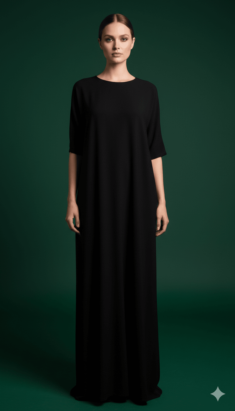 Inner slip dress short hand with Nada Abaya fabric. - MAISONASHSHIFA