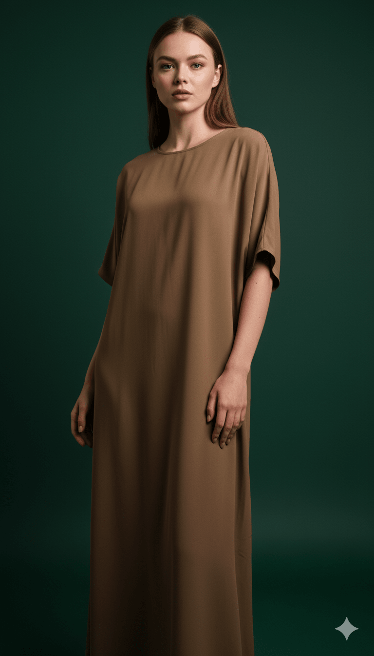 Inner slip dress short hand with Nada Abaya fabric. - MAISONASHSHIFA