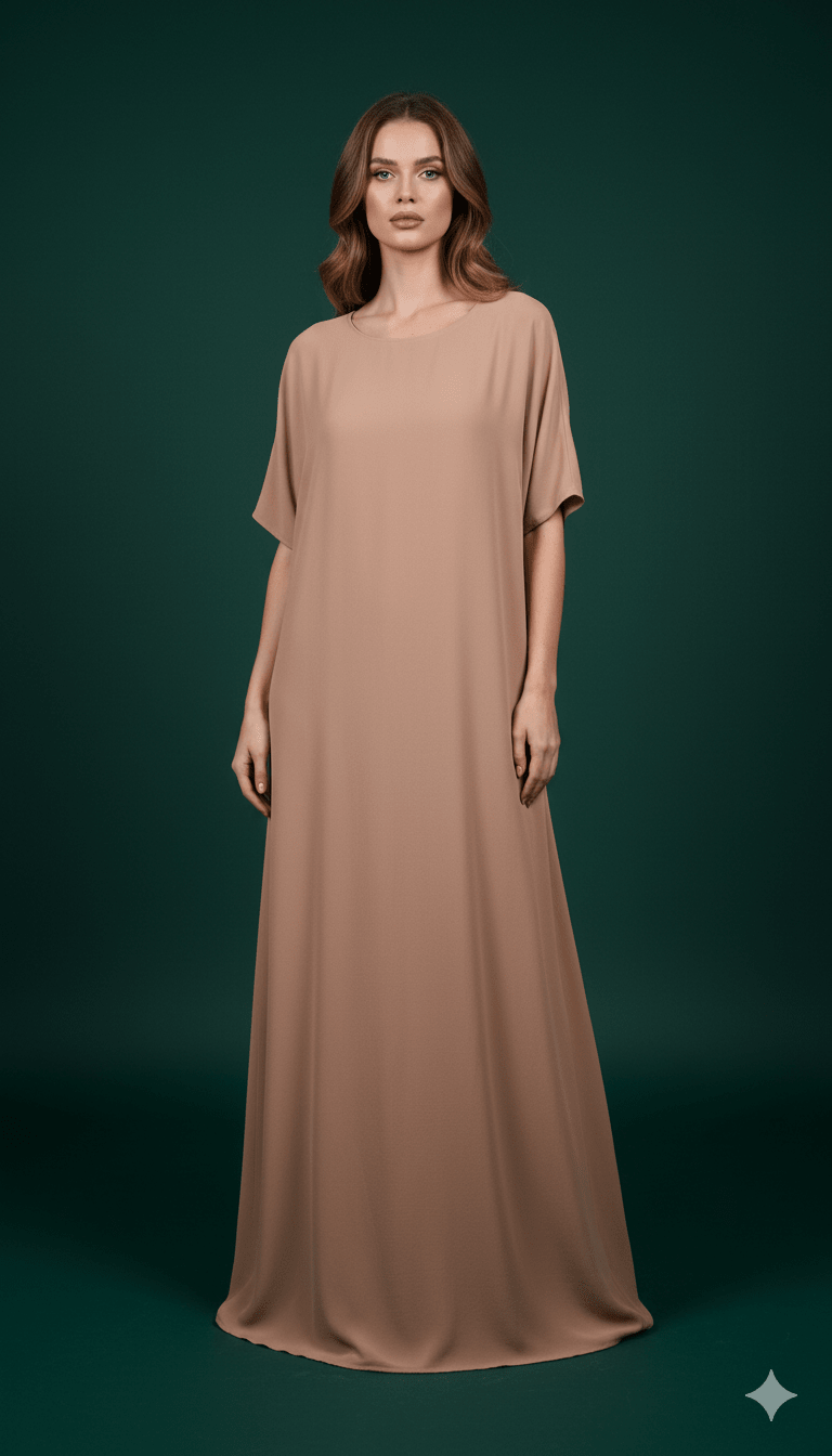 Inner slip dress short hand with Nada Abaya fabric. - MAISONASHSHIFA