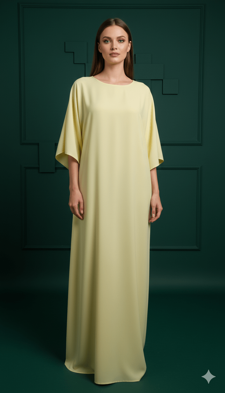 Inner slip dress short hand with Nada Abaya fabric. - MAISONASHSHIFA