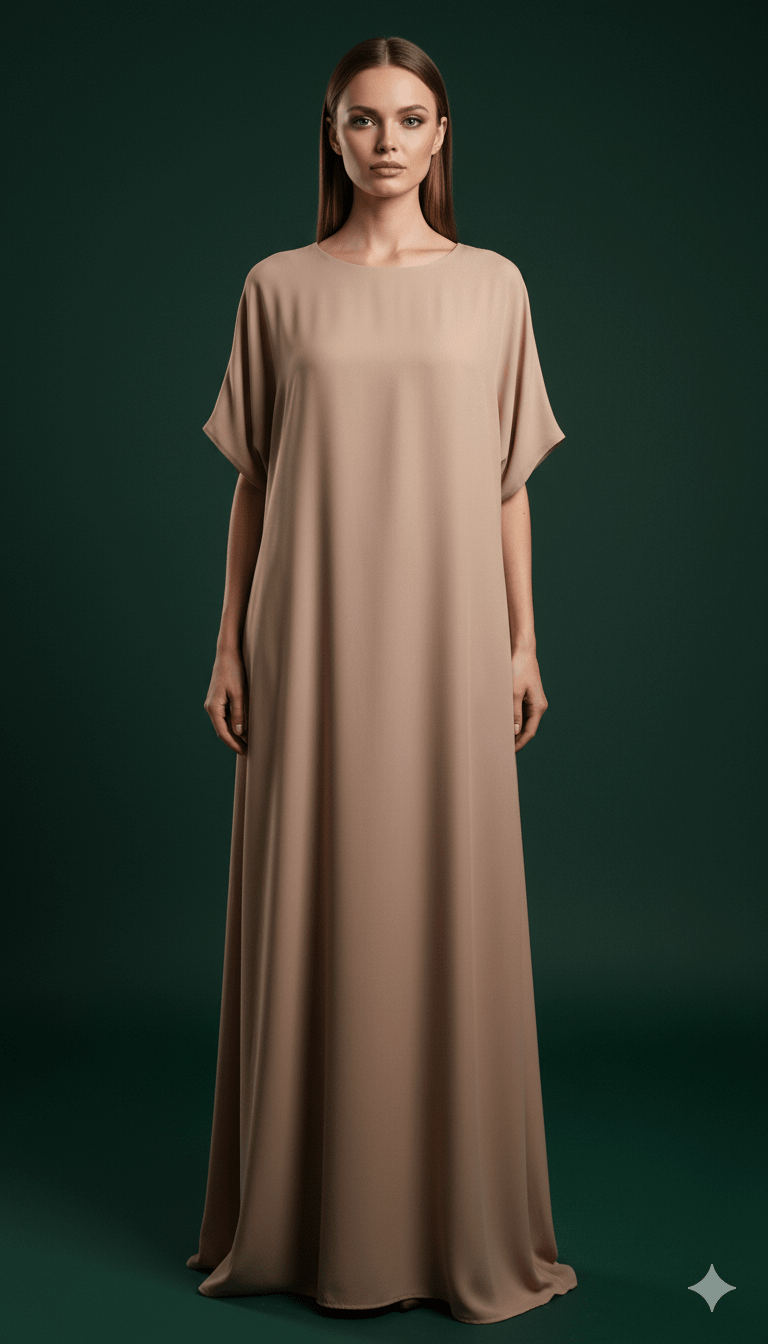 Inner slip dress short hand with Nada Abaya fabric. - MAISONASHSHIFA