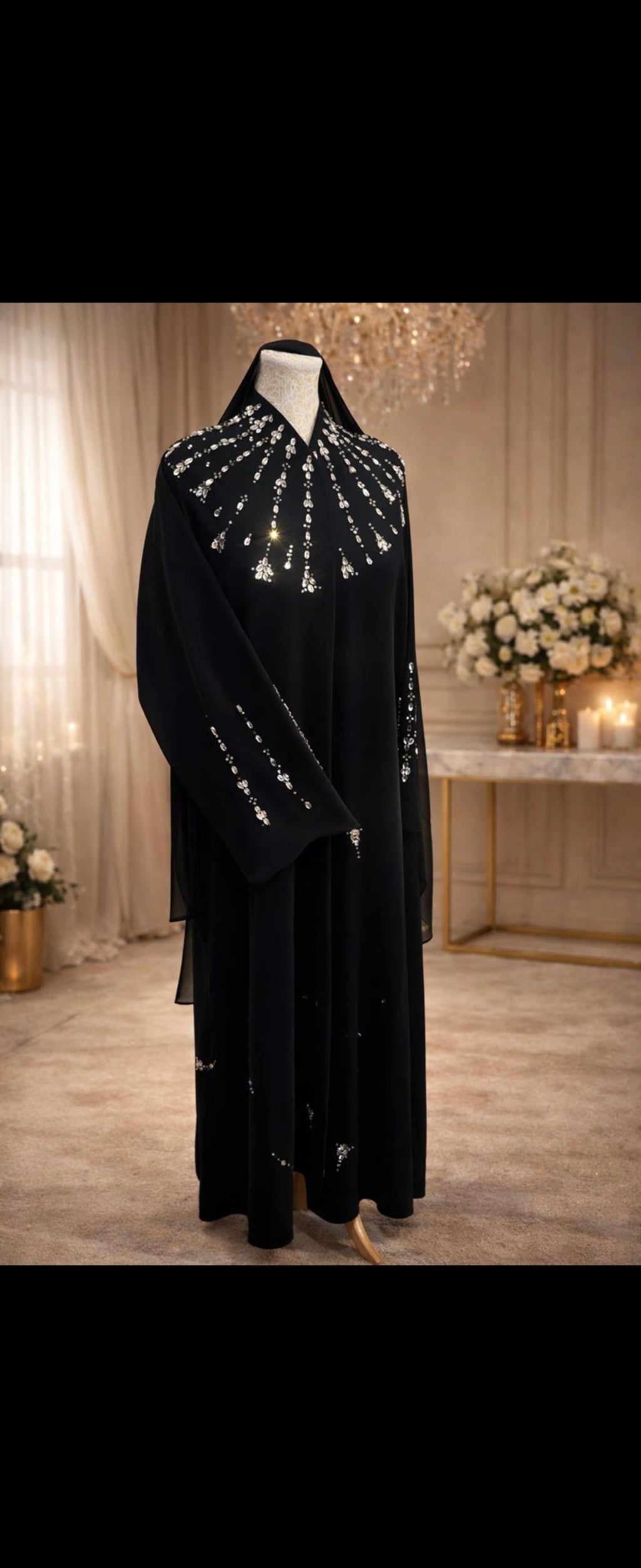 Laylat Luxury Abaya Set open abaya - MAISONASHSHIFA