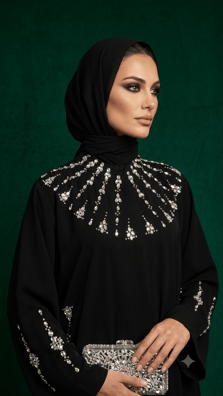 Laylat Luxury Abaya Set open abaya - MAISONASHSHIFA