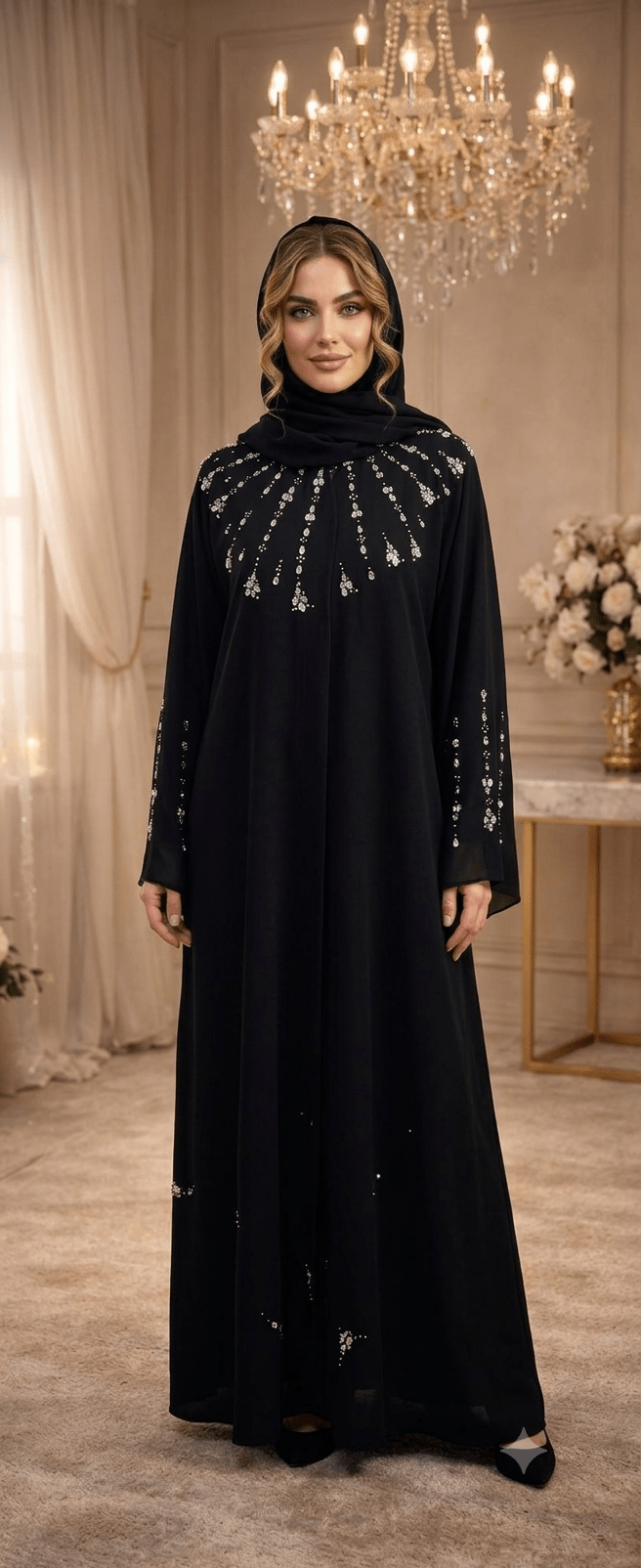 Laylat Luxury Open Abaya Set - Maison Ashshifa