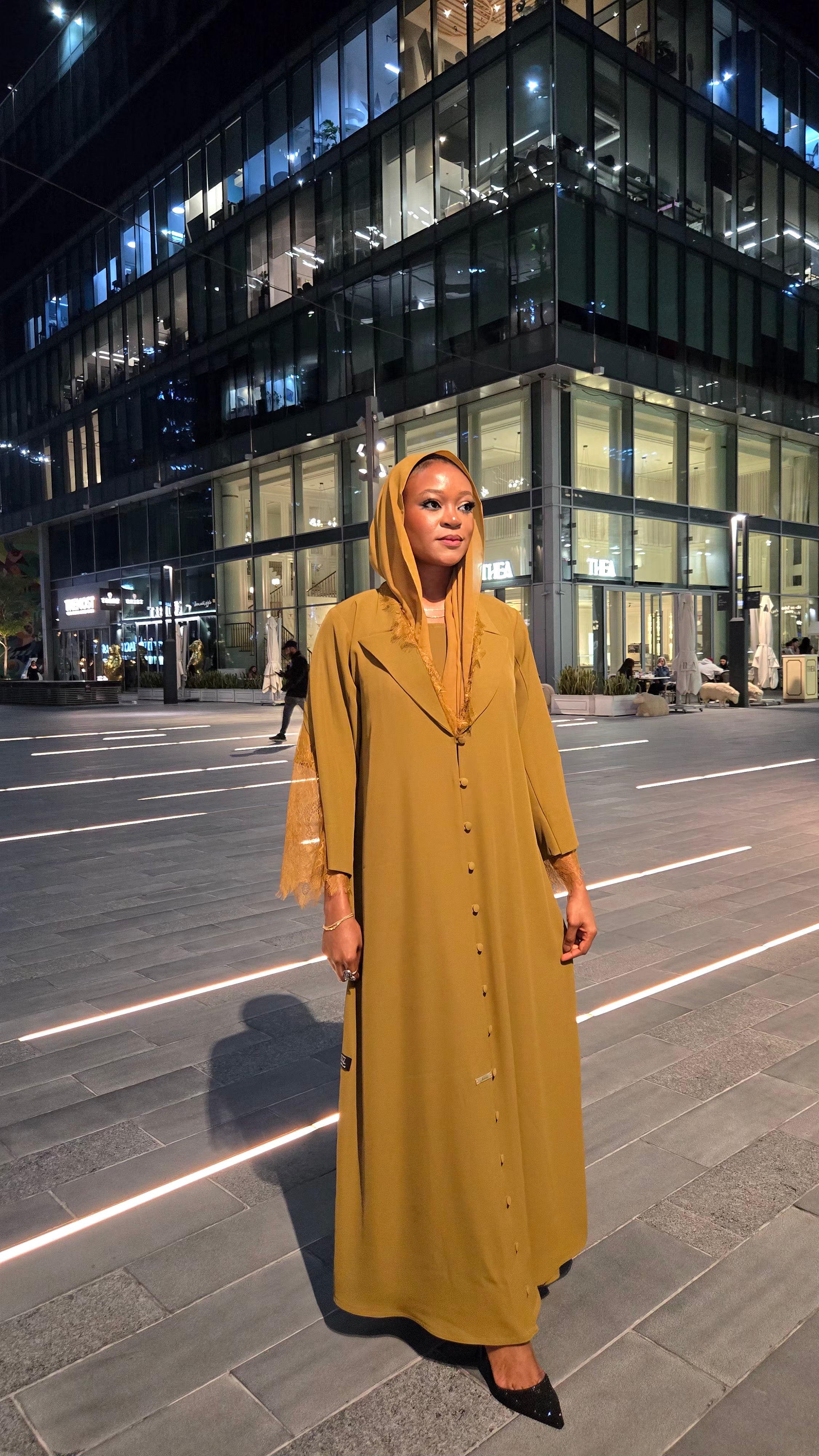Louzan Abaya Set, elegant three-piece occasion abaya by Maison AshShifa