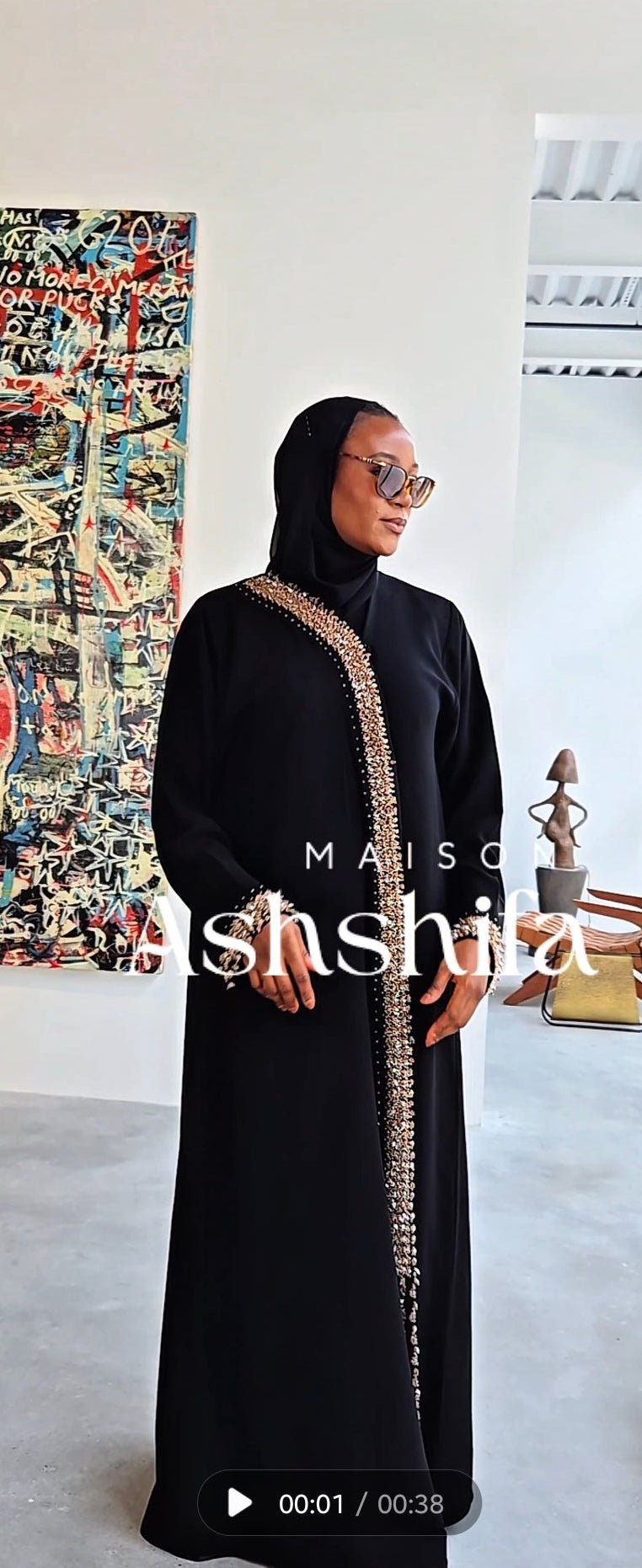 Mahra Luxury Abaya Set Open Abaya - MAISONASHSHIFA