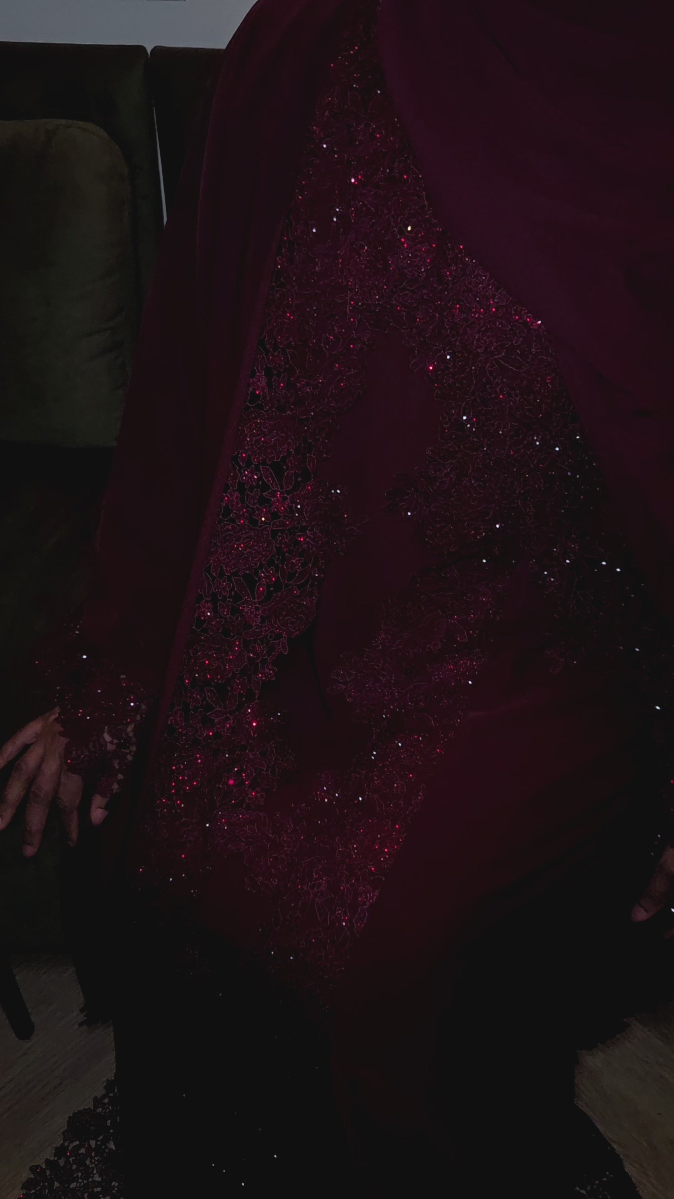 Ensemble abaya en dentelle Hind