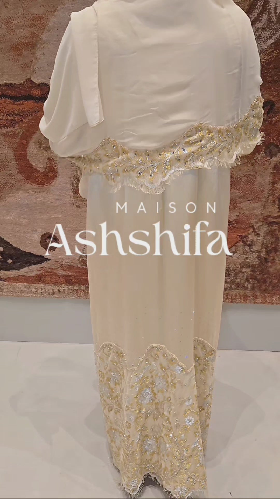 Thana Abaya - 100% Pure Silk Abaya + authentic certified Swarovski crystal gemstones.