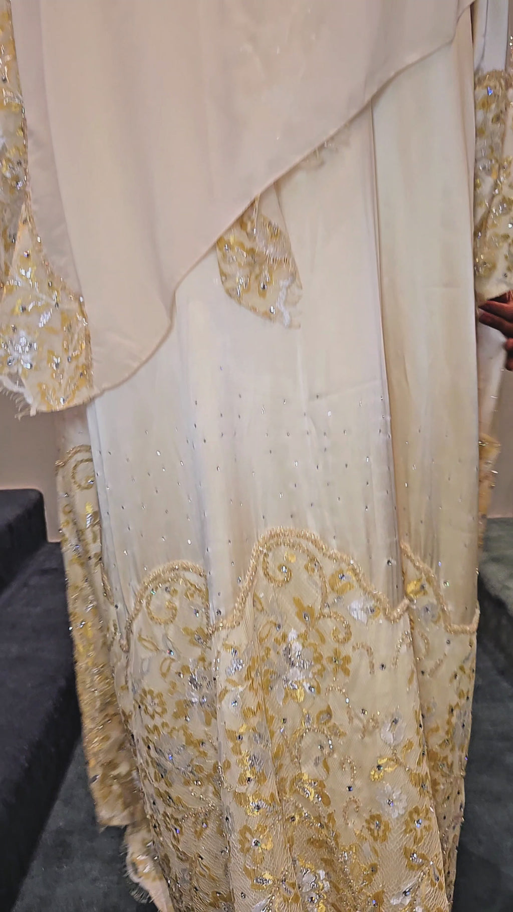 Thana Abaya - 100% Pure Silk Abaya + authentic certified Swarovski crystal gemstones.