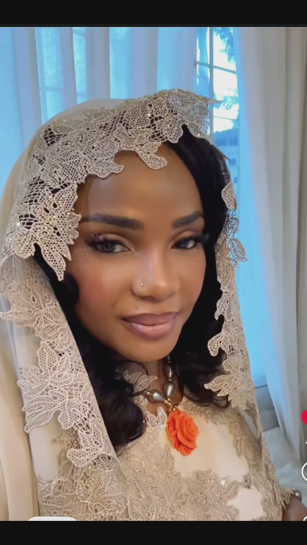 Hind Dainty Lace Abaya Set in cream colour, hand-stoned front and back with sparkling lace finish