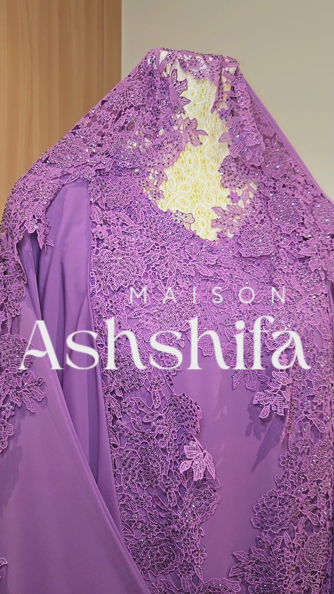 Ensemble abaya en dentelle Hind