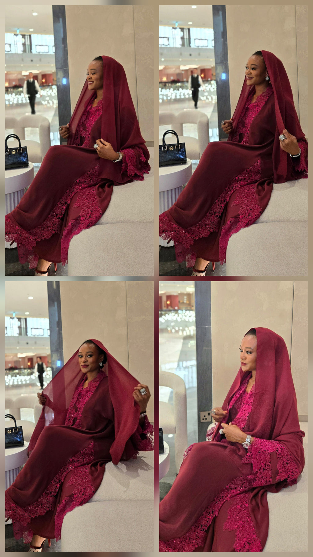 Queen Mother Lace Abaya Set