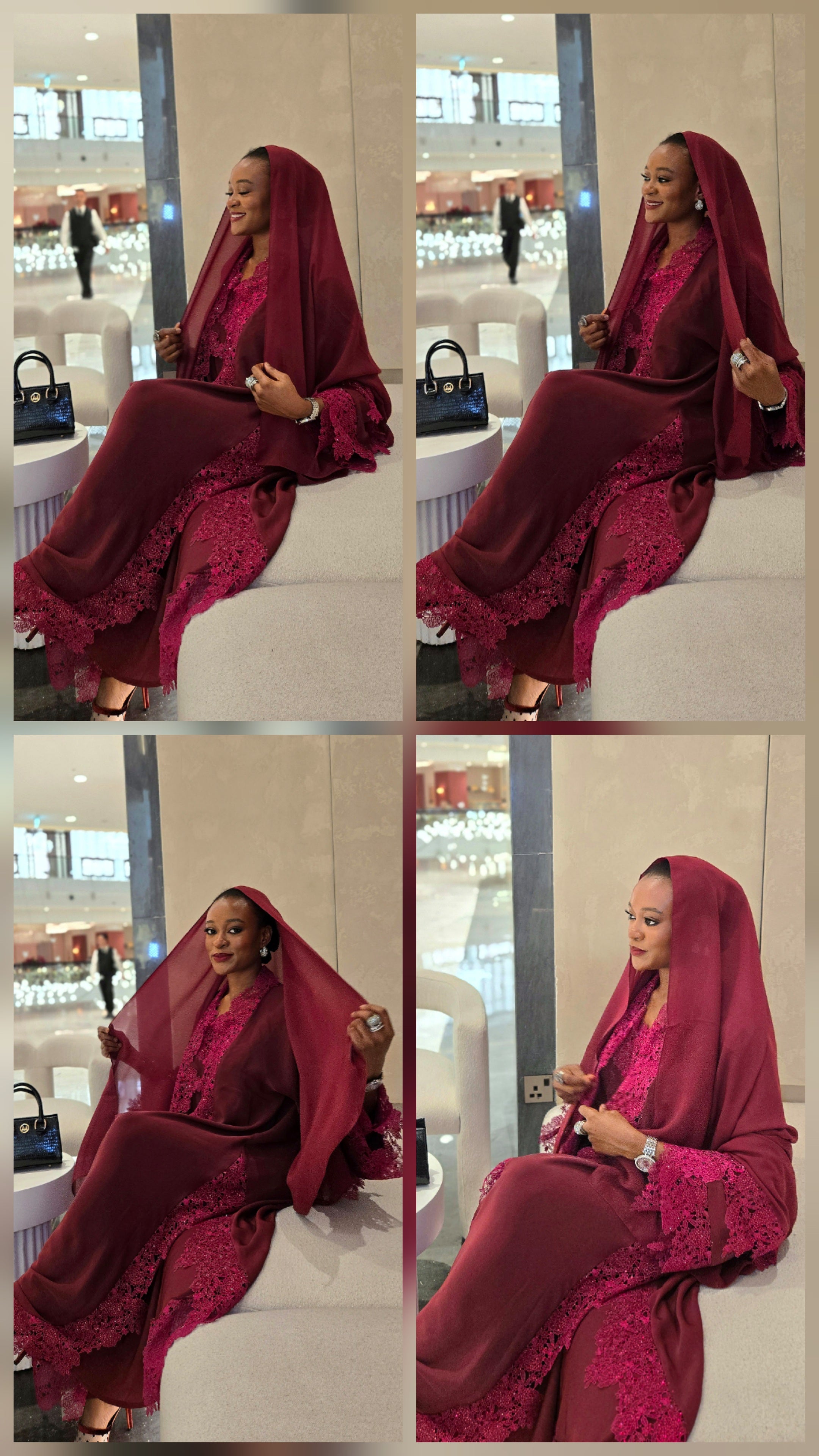 Queen Mother Lace Abaya Set