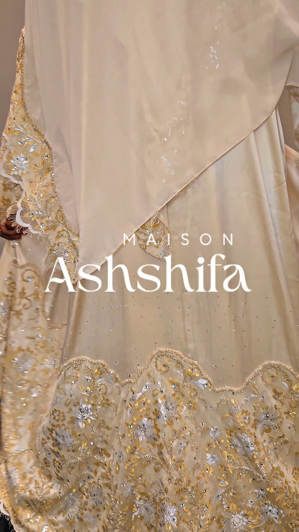 Thana Abaya - 100% Pure Silk Abaya + authentic certified Swarovski crystal gemstones.