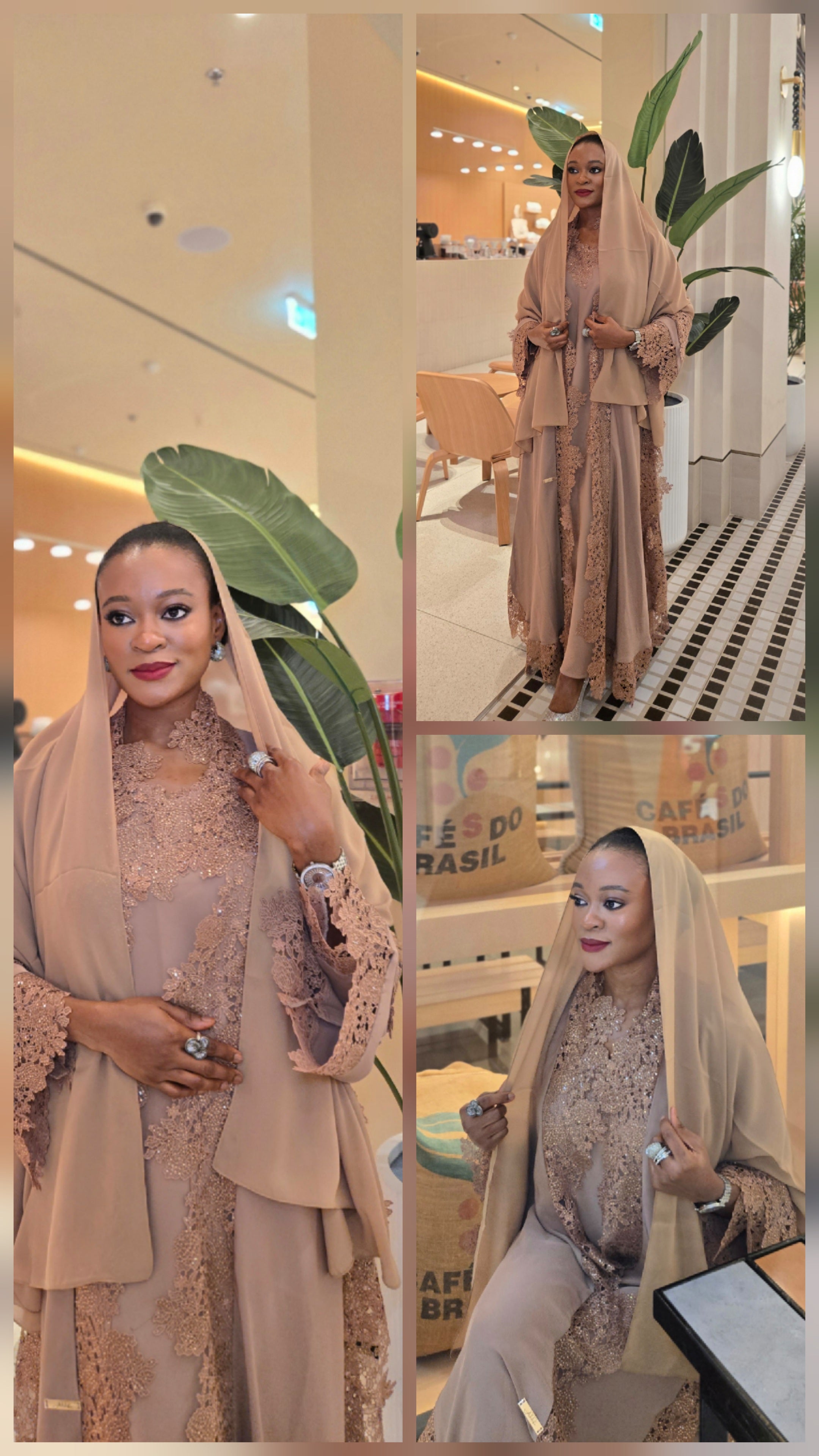 Queen Mother Lace Abaya Set