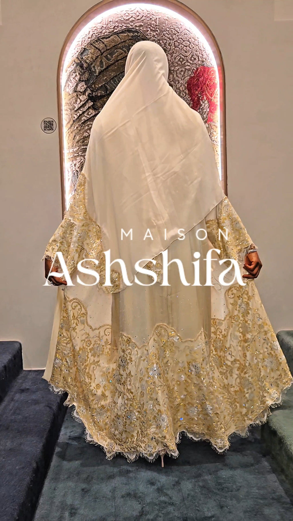 Thana Abaya - 100% Pure Silk Abaya + authentic certified Swarovski crystal gemstones.
