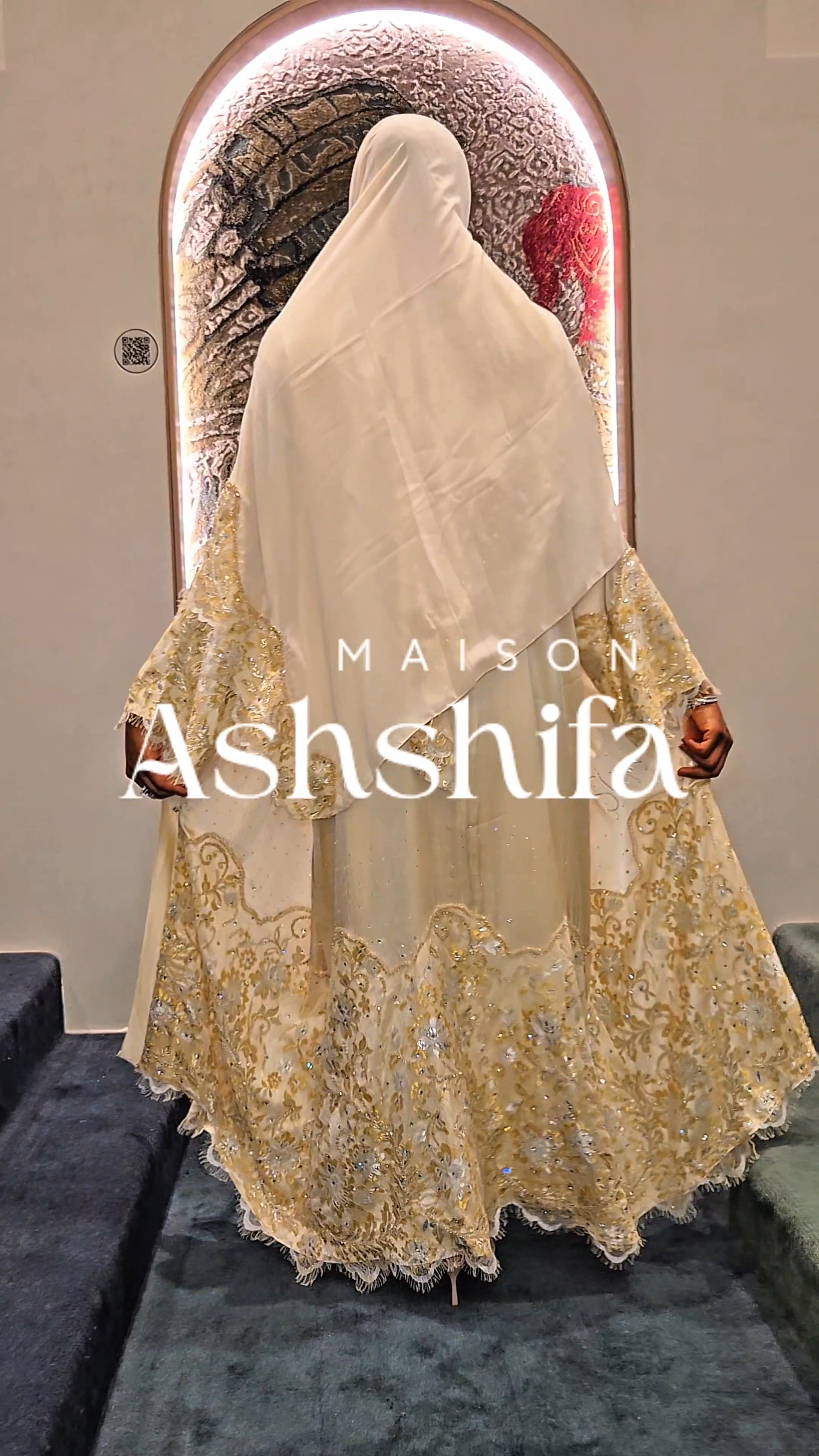 Thana Abaya - 100% Pure Silk Abaya + authentic certified Swarovski crystal gemstones.