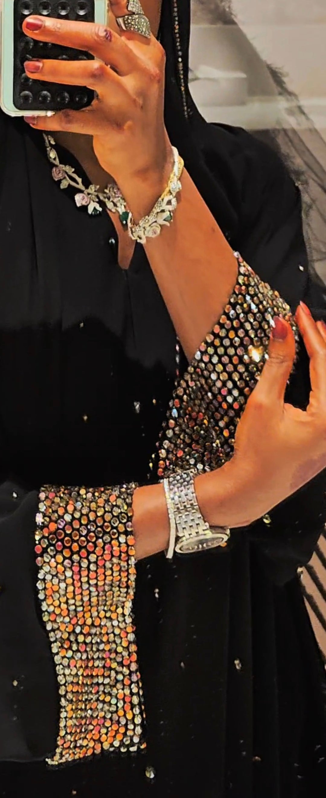 Shams Rainbow Crystal Abaya Set - Maison Ashshifa